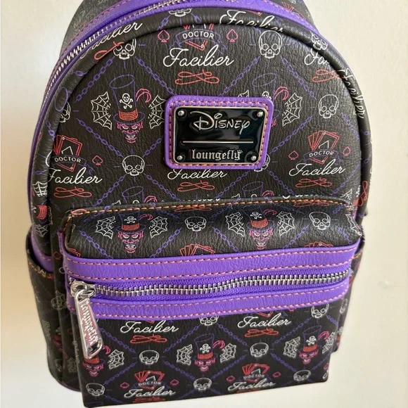 Loungefly Disney Doctor Facilier Mini Backpack in Black & Purple - Picture 1 of 5